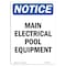 Signmission OSHA Notice, 7" Height, Main Electrical Pool Equipment Sign, 7" X 5", Portrait OS-NS-D-57-V-14081 - alternate 1